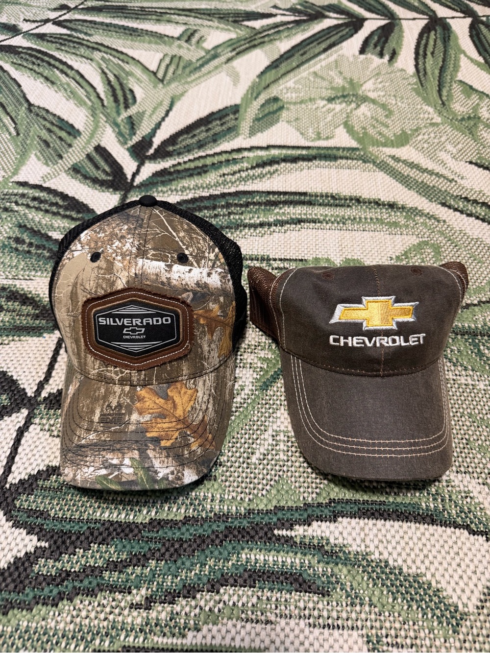 Chevrolet Hat Bundle Silverado Camo Trucker Hat with Brown Chevrolet Cap - Picture 2 of 4